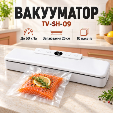 Вакуумный упаковщик Vacuum Fresh TV-SH-09 белый (с пакетами 10 шт.) (TVSH09-AV)