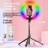 Селфи-палка с кольцевой RGB LED-лампой, функцией AI-автоотслеживания и пультом (P100-AV)