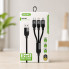 Кабель 3 в 1 26X-202 для зарядки USB с разъёмами Type-C, Lightning и Micro USB, быстрая зарядка до 6A (26X202-AV)