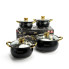 Набор кастрюль Haus Roland HR113-5, 4 шт из нержавеющей стали 1,9/2,6/3,6/6,1 л. Черный (HR113-5)