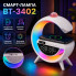 Настольная RGB-лампа с колонкой, дисколазером и беспроводной зарядкой BT 3402, белая (BT3402-AV)