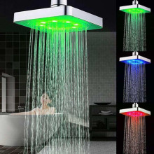 Лейка насадка для душа с LED подсветкой RGB светодиодная, квадратная 150 мм LED Shower head AND XL-902