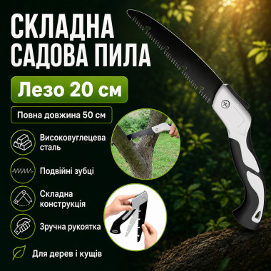 Садовая пила с лезвием 20 см, складная, черно-серая AN 9634-2 (AN96342-AV)
