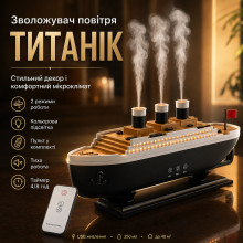 Увлажнитель воздуха Титаник 30 см, 250 мл, от USB, RGB (ND2021PCS-AV) Увлажнитель воздуха Титаник 30 см, 250 мл, от USB, RGB (ND2021PCS-AV)