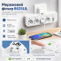 Сетевой фильтр-разветвитель 2500W, 4х220V, 2хUSB, 1хType-C, 8625UL, Белый / Настенный тройник с подсветкой