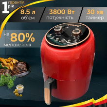 Аэрогриль для кухни Rainberg RB-2318 3800 Вт безмасляная фритюрница 8.5л Красный