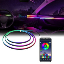 Подсветка салона авто Ambient light Rgb, светодиодная лента торпеды USB Bluetooth многоцветная