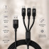 Кабель 3 в 1 26X-202 для зарядки USB с разъёмами Type-C, Lightning и Micro USB, быстрая зарядка до 6A (26X202-AV)