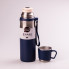 Термос з чашкою та ремінцем 600 мл з металевою колбою Синій HPGM80155BL (LG-2031814170)