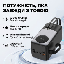 Внешний аккумулятор (Power Bank) KPG KPG-502X 50000mAh 22.5W с LCD дисплеем