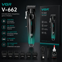Аккумуляторная машинка для стрижки VGR V-662 GREEN — 6 насадок, LED-дисплей (VGRV662Green-AV) Аккумуляторная машинка для стрижки VGR V-662 GREEN — 6 насадок, LED-дисплей (VGRV662Green-AV)