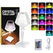 УЦЕНКА! Настольная LED лампа Crystal Table Lamp RGB с сенсорным управлением, пультом управления, 16 цветами (Плохая упаковка 3508)