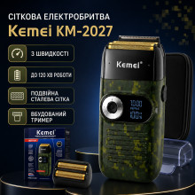 Электрическая беспроводная бритва для мужчин, USB-C, Kemei KM-2027, Пиксель / Мужская аккумуляторная электробритва / Шейвер Электрическая беспроводная бритва для мужчин, USB-C, Kemei KM-2027, Пиксель / Мужская аккумуляторная электробритва / Шейвер