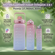 Набор спортивных бутылок для воды 3 в 1 Bottle AND264 2 л + 900 мл + 500 мл (AND264-AV)