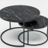 Набор журнальных столиков Solme Homepaketo 2в1 Marble Black, 75 см и 60 см (SOL21-AV)