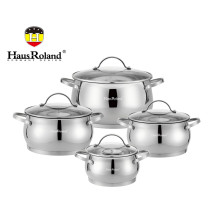Набор кастрюль Haus Roland HR114-2, 4 шт из нержавеющей стали 1,9/2,7/3,6/6,1 л. Серебристый (HR114-2)