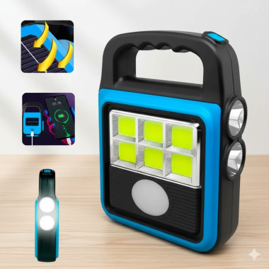 Фонарь-прожектор Solar LED Light HS-8020 60 W с солнечной панелью, USB-зарядкой и функцией Power Bank, IP65 (HS8020-AV)