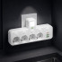 Сетевой фильтр-разветвитель 2500W, 4х220V, 2хUSB, 1хType-C, 8625UL, Белый / Настенный тройник с подсветкой