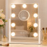 Косметическое зеркало с подсветкой, голливудское, 9 LED, 10×, белое (XL1920-AV)