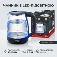 Стеклянный электрочайник с LED подсветкой Zepline ZP-991 (2.0 л, 2200 Вт) - Прозрачный чайник с автоотключением Стеклянный электрочайник с LED подсветкой Zepline ZP-991 (2.0 л, 2200 Вт) - Прозрачный чайник с автоотключением