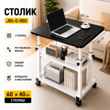 Столик JDL-C-002 черный 60×40 см с 2 полками (BlackJDLC002-AV) Столик JDL-C-002 черный 60×40 см с 2 полками (BlackJDLC002-AV)
