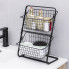 Кухонный металлический органайзер Storage Rack, двухъярусная полка 39×28×18 см, черный (RMB12-AV)