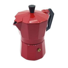 Гейзерная кофеварка Domotec 2703 Plus на 3 чашки алюминий Красный (VK-3124)