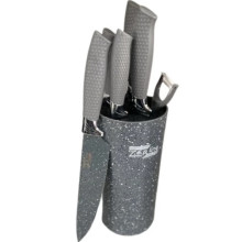Набор ножей Zepline ZP-046Pro профессиональный набор кухонных ножей на 7 предметов серого цвета (GREY046-AV)