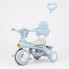 Голубой трехколёсный велосипед Baby Carriage 588 с родительской ручкой и корзиной 2в1 (BlueCarriage588-AV)