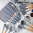 Набор кухонных принадлежностей на подставке TS Kitchen 19 предметов из силикона с бамбуковыми ручками, серый (GRTS19-AV)