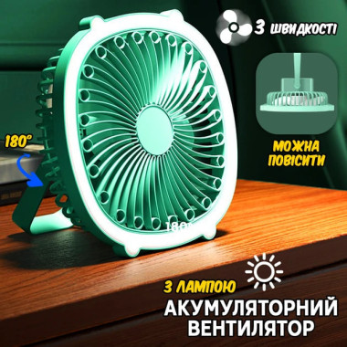 Портативный аккумуляторный вентилятор Breeze Silent Fan с кольцевой LED-подсветкой, беспроводной, 3 режима, USB Type-C (NAF33-AV)