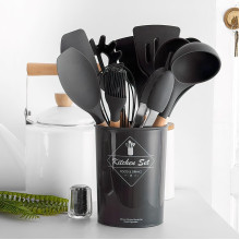Силиконовый кухонный набор принадлежностей Kitchen Stuff, 12 предметов, черный (KIT1224-AV) Силиконовый кухонный набор принадлежностей Kitchen Stuff, 12 предметов, черный (KIT1224-AV)