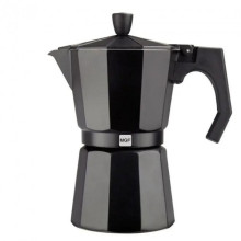 Гейзерная кофеварка Domotec 2703 Plus на 3 чашки алюминий Черный (VK-7961)