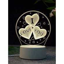 3D светильник Creative I Love You с акриловым стеклом ночник с пультом (LOVE3-AV)