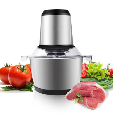 Блендер измельчитель с двухъярусным лезвием Luxury Молния Vegetable Mixer 300 Вт 2 ножа Серебристый (VK-4510)