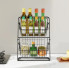 Кухонный металлический органайзер Storage Rack, двухъярусная полка 39×28×18 см, черный (RMB12-AV)