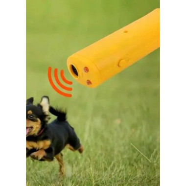 Ультразвуковой отпугиватель собак AD-100 Plus с фонариком и функцией обучение аккумуляторный Желтый (VK-7266)