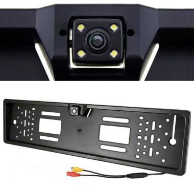 Камера заднего вида в рамке номерного знака R314 HD CCD Night Vision, 170°, IP68, черная (10159-AV)