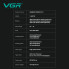 Профессиональный набор для стрижки волос VGR V-640, машинка и триммер, 9 насадок, LED-дисплей, черный (VGRV640new-AV)