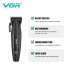 Аккумуляторная машинка для стрижки VGR V-640C BLACK — 6 насадок, LED-дисплей, 9000 об/мин (VGRV640C-AV)
