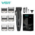 Аккумуляторная машинка для стрижки VGR V-640C BLACK — 6 насадок, LED-дисплей, 9000 об/мин (VGRV640C-AV)