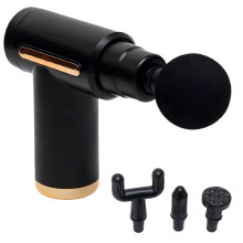 Массажёр мышечный ручной Massage Gun, аккумуляторный перкуссионный массажёр, 4 насадки для рук, ног и шеи (GUN187-AV)