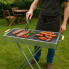 Портативный мангал с решеткой 80×78×30 см BARBECUE TRAY 770SS, серебристый (770SS-AV)