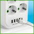 Сетевой удлинитель Power Socket D6 на 6 розеток с выключателем и LED-индикатором, 4 USB и Type-C (PD), кабель 3 м, 2500 Вт (PWD6-AV)