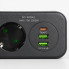 Сетевой фильтр Cargar на 4 розетки, USB и Type-C, с выключателем и подсветкой, черный (WLL6-AV)