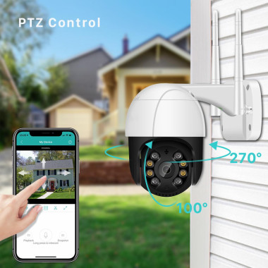 Уличная IP Wi-Fi PTZ-D4 камера видеонаблюдения, поворотная, IP66, 2 МП, бело-черная (PTZD4-AV)