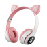 Беспроводные наушники с кошачьими ушками Cat MZ-023, гарнитура с RGB-подсветкой, FM-радио и поддержкой microSD, розовые (PINKMZ023-AV)