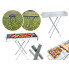 Раскладной переносной мангал 70×70×30 см BARBECUE TRAY 770T, серебристый (770T-AV)