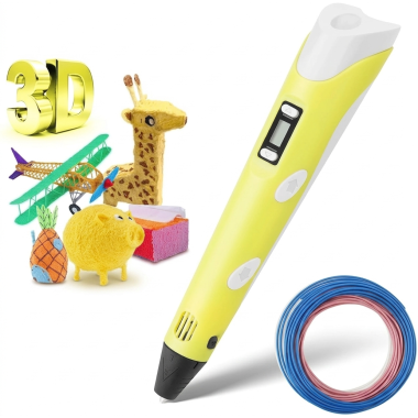 3D-ручка для детского творчества 3D Pen с LCD-экраном, полный комплект с пластиком (PENYELO33-AV)