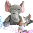 Интерактивная мягкая игрушка-ночник дышащий Слоник Elephant Серый Успокаивающая плюшевая игрушка(ELEPH30-AV)